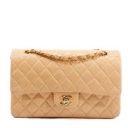 Pre-owned Leather chanel-bags Chanel Vintage , Beige , Dames