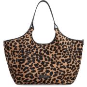 Leren Tote met Luipaardprint Gianni Chiarini , Multicolor , Dames