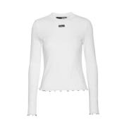 Witte Geribbelde Longsleeve Top Rotate Birger Christensen , White , Da...