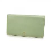 Pre-owned Leather wallets Chanel Vintage , Green , Dames