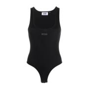 Casual Zwarte Body Jersey Bodysuit Gcds , Black , Dames