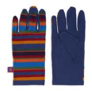 Blauwe fleece handschoenen voor heren met veelkleurige strepen Gallo ,...