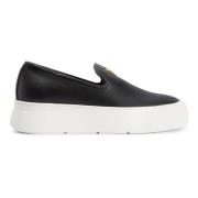 Casual Zwarte Leren Sneakers Giuseppe Zanotti , Black , Heren