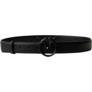 Leren Riem met Uniek Ontwerp Pinko , Black , Dames