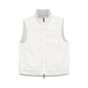 Omkeerbaar Gewatteerd Gilet Wit-Grijs Brunello Cucinelli , White , Dam...