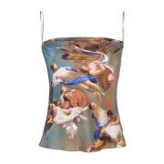 Zijden Cowl Neck Tanktop Multicolor Balmain , Multicolor , Dames