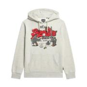 New York Vintage Logo Hoodie Superdry , Gray , Heren