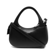 Zwarte Leren Swipe Tas Coperni , Black , Dames