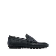 Blauwe leren loafers Casadei , Blue , Heren