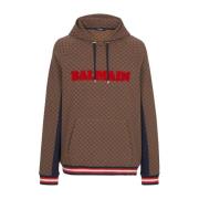 Retro hoodie van bruin katoen Balmain , Brown , Heren