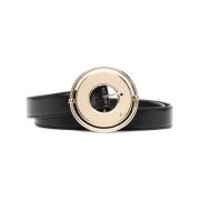 Casual Zwart Leren Riem Paco Rabanne , Black , Dames