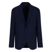 Blauwe Elegante Blazer Giorgio Armani , Blue , Heren