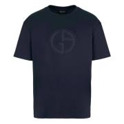 Blauw Elegant Kortemouw T-shirt Giorgio Armani , Blue , Heren