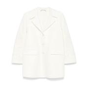 Witte Wollen Jas Geborduurd Motief Ermanno Scervino , White , Dames