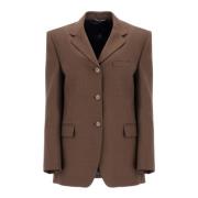 Oversized Wollen Blazer met Gewatteerde Schouders Magda Butrym , Brown...