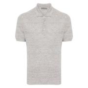 Casual Polo Shirt in Grijs Linnen/Zijde Corneliani , Gray , Heren