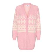 Cashmere Rose Cardigan met V-hals Saint Tropez , Pink , Dames