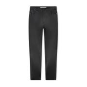 Zwarte Vegan Leren Straight Jeans Sarah Homage , Black , Dames