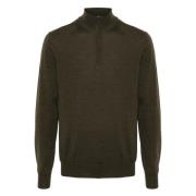 Groene Wol Quarter Zip Sweater J.Lindeberg , Green , Heren