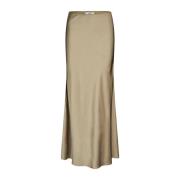 Champagne Satijnen Maxi Rok Maila mbyM , Beige , Dames