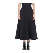 Blauwe Gerende Rok met Uitsnijddetails Max Mara Studio , Blue , Dames