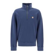 Fox Head Patch Sweatshirt Maison Kitsuné , Blue , Heren