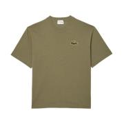 Minimalistisch Krokodil Logo T-shirt Lacoste , Green , Heren