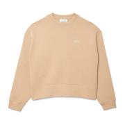 Casual Crocodile Logo Sweatshirt Lacoste , Beige , Dames