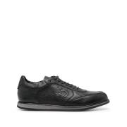 Zwarte leren casual trainers Casadei , Black , Heren