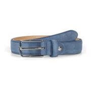 Lichtblauwe Suède Leren Riem Howard London , Blue , Heren