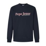 Minimalistische Katoenen Sweater Somers Pepe Jeans , Blue , Heren