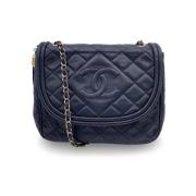 Pre-owned Leather chanel-bags Chanel Vintage , Blue , Dames