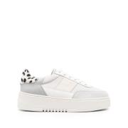 Grijze/Witte Panel Sneakers met Logo Print Axel Arigato , Gray , Dames