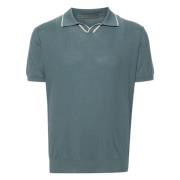 Groene Casual Polo Shirt Corneliani , Green , Heren