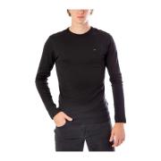 Lange mouw katoenen T-shirt herfst/winter Tommy Jeans , Black , Heren