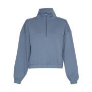 Lichtblauwe Halve Rits Ethella Sweater Moss Copenhagen , Blue , Dames