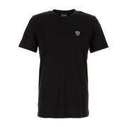 Casual Katoenen T-shirt voor Mannen Emporio Armani EA7 , Black , Heren