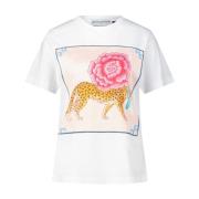 Katoenen Print T-Shirt Modern Stijl Bastille , White , Dames