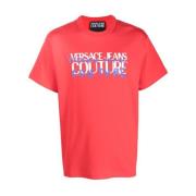 Rode Interlock T-shirt - Stijlvol en Comfortabel Versace Jeans Couture...