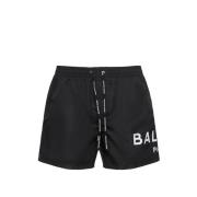 Logo Tech Zwemshorts in Zwart Balmain , Black , Heren