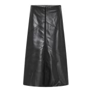 Veganibbeleen Rok Zwart A-lijn Elegant Bruuns Bazaar , Black , Dames