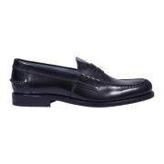 Zwarte leren loafers met logodetail Tod's , Black , Heren