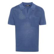 Blauw Zijde Katoen Korte Mouw Polo J.Lindeberg , Blue , Heren