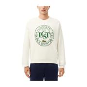 Oversized Krokodil Sweater Lacoste , White , Heren