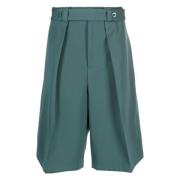 Groene Wol Casual Elegant Shorts Jil Sander , Green , Heren