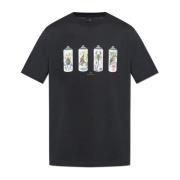 Bedrukt T-shirt PS By Paul Smith , Black , Heren