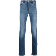 Casual Blauw Katoen Elastaan Broek Brioni , Blue , Heren