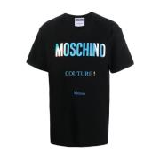 Casual Zwarte Katoenen T-shirt met Korte Mouwen Moschino , Black , Her...