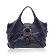 Pre-owned Leather handbags Bvlgari Vintage , Black , Dames