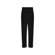 Broek met wollen afwerking Salvatore Ferragamo , Black , Dames